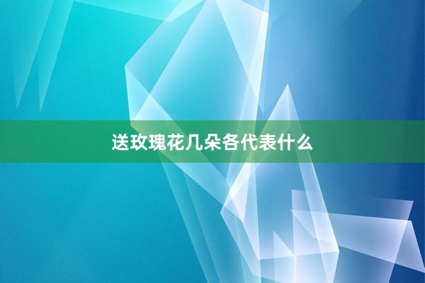 送玫瑰花几朵各代表什么