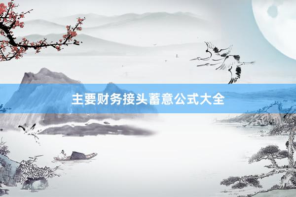主要财务接头蓄意公式大全